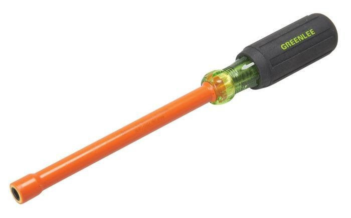 GREENLEE Insulated Nut-Holding Nut Drivers, 1/4" x 6"