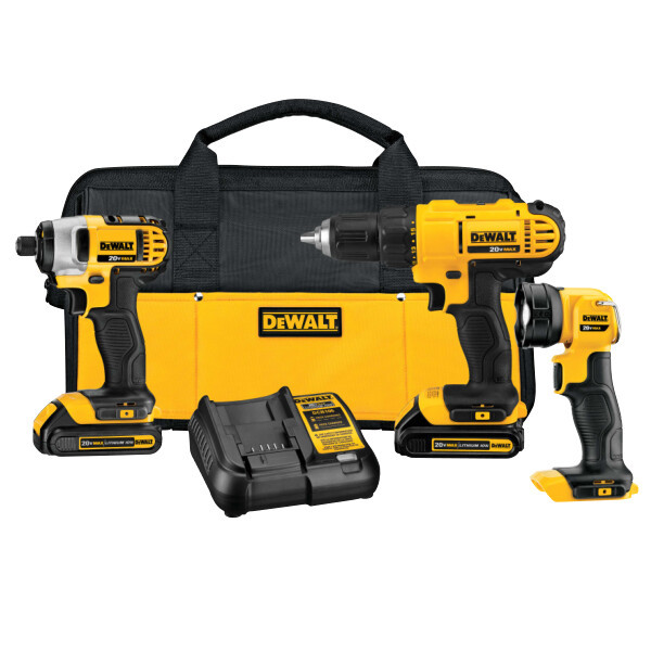 DEWALT 20V Max Cordless Drill Combo Kit, 3-Tool