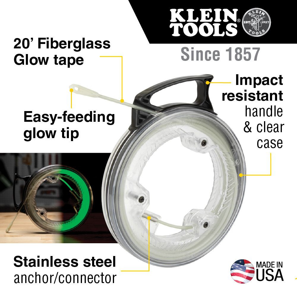 Klein Glow Fish Tape, 20-Foot