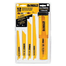 DEWALT Reciprocating Saw Blades, Bi-Metal Set With Case, 12-Piece