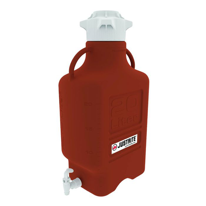 20 Liter HDPE Carboy With Spigot, 120mm Cap, Amber - 12926
