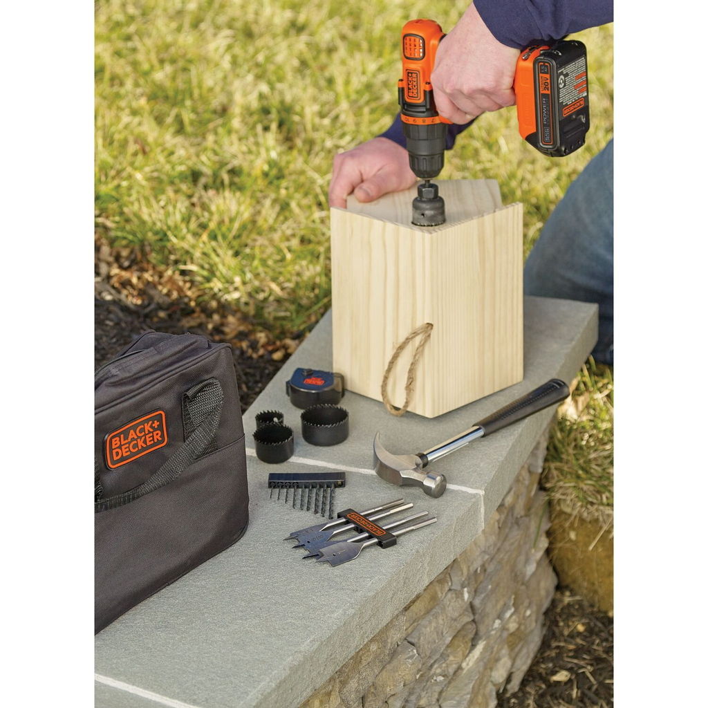 BLACK+DECKER 68pc Project Kit with 20V Lithium Drill/Driver