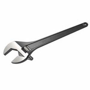 15" Black Oxide Finish, Tapered Handle, Adjustable Wrench