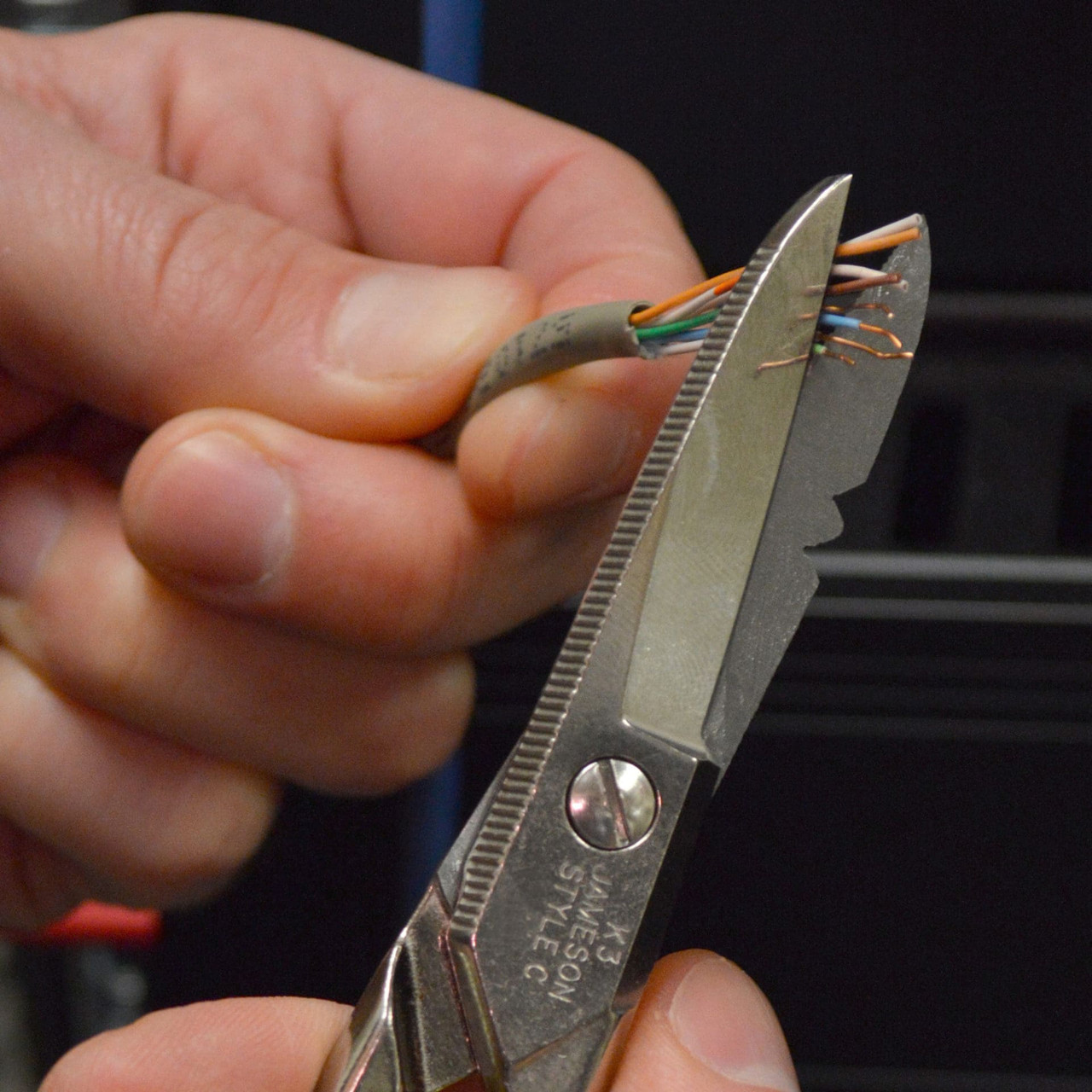 Jameson Electrician Splicer Scissors & Slotted Leather Pouch
