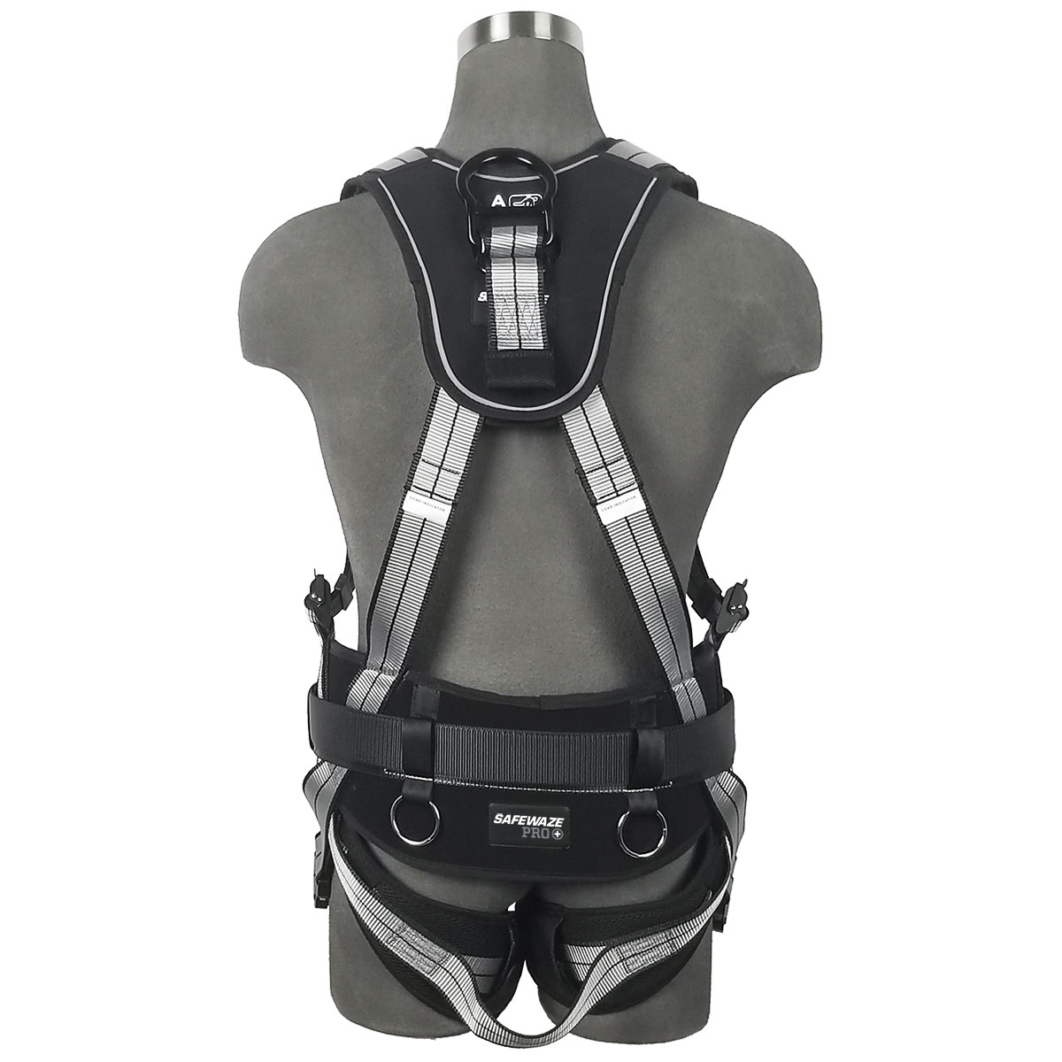 SAFEWAZE PRO+ Slate Construction Harness: Alu 3D, Alu QC Chest/Legs (L)