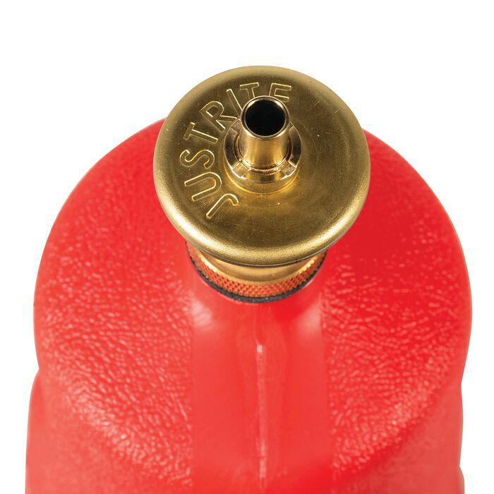 1 Quart Plastic Dispensing Can, Brass Dispenser Valves, Red - 14010