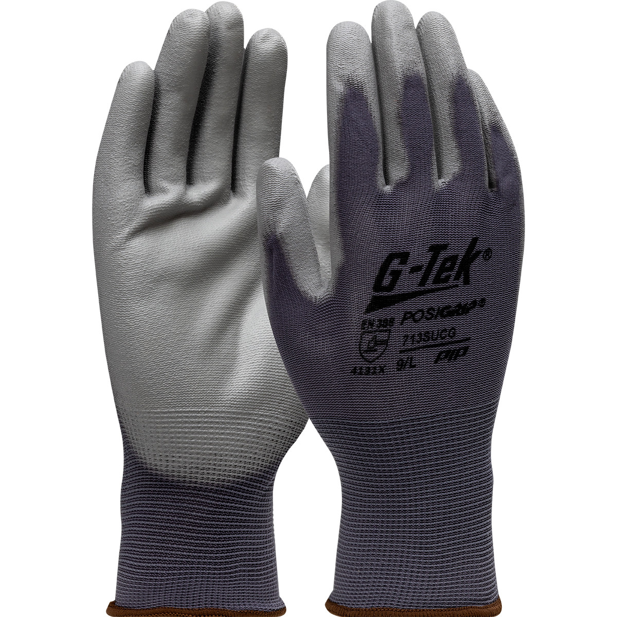 G-Tek® PosiGrip® 713SUCG  SeamlessGlove Coated, Size XL, Gray