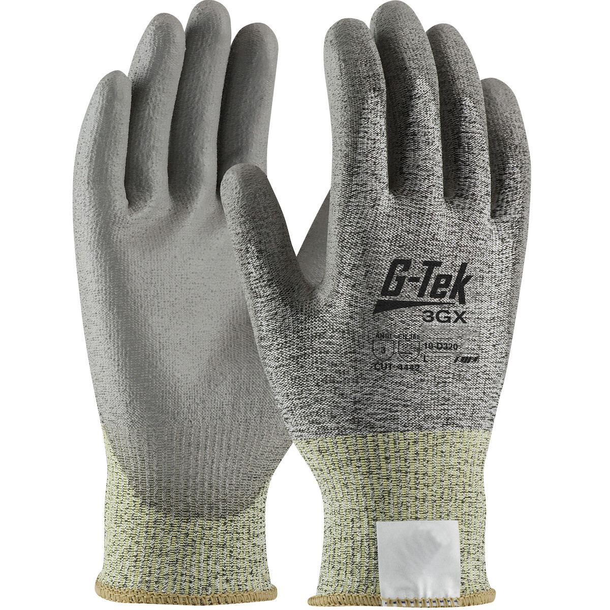 G-Tek® 3GX® 19-D320  Cut Resistant Gloves, Size XS, Salt & Pepper, ANSI A3