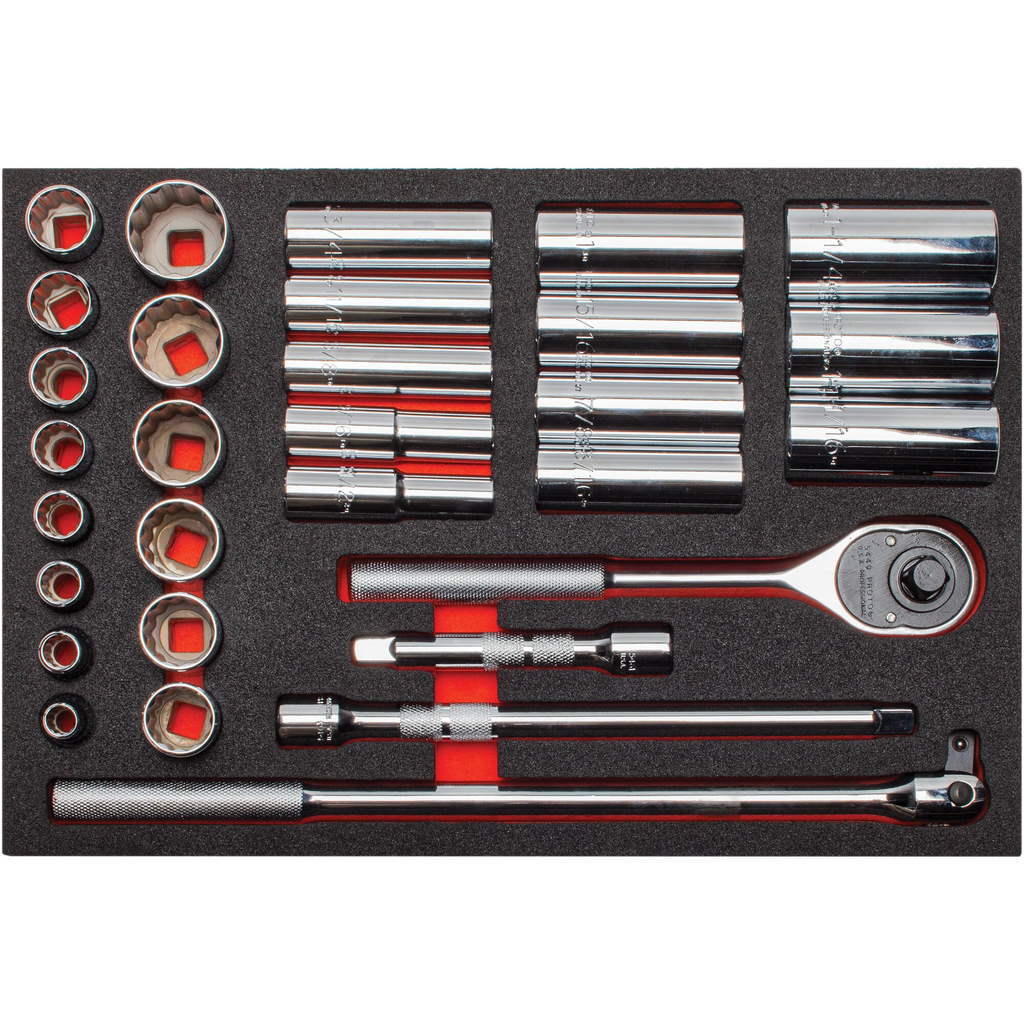 PROTO SET SKT 1/2 DR 30 PC 12 P FOAMED