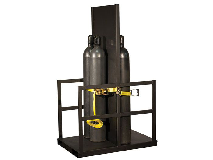 Gas Cylinder Pallet With Firewall, 12 Cylinder Capacity, Steel - 35222