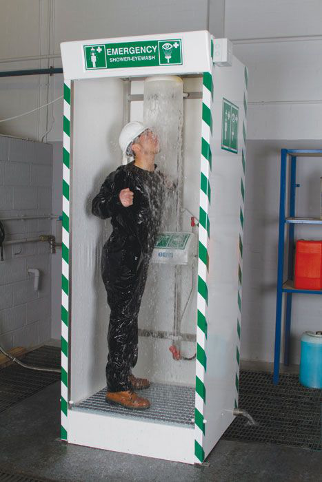 Covered ABS Eye and Face Wash, Hughes Emergency Cubicle Shower - SD32K45G