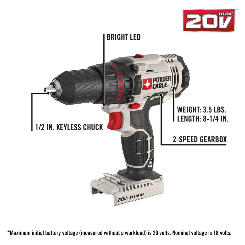 PORTER CABLE 20V MAX LITH ION 8 TOOL KIT