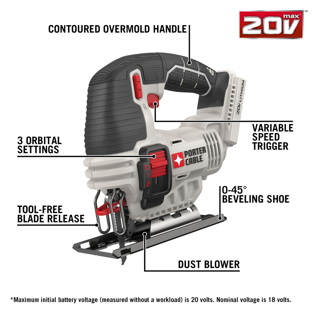 PORTER CABLE 20V MAX LITH ION 8 TOOL KIT
