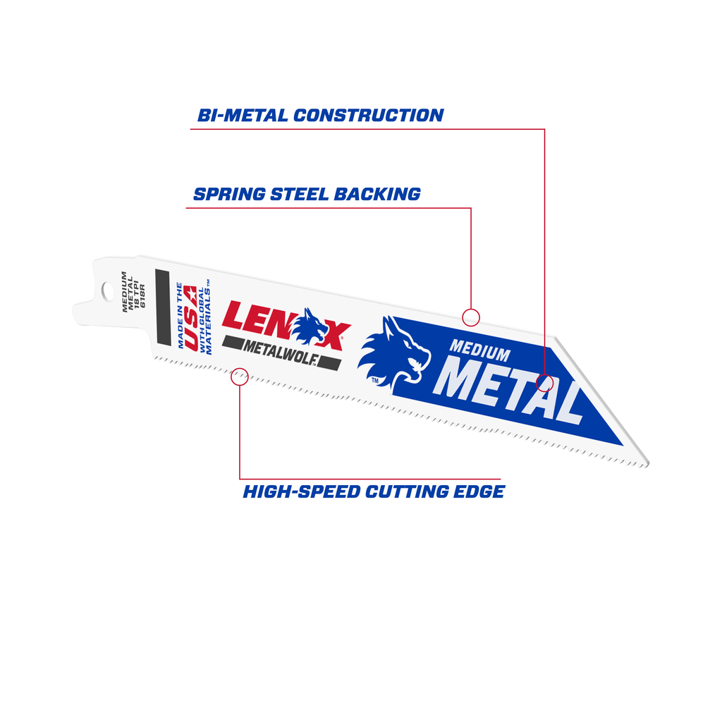 LENOX Reciprocating Saw Blades, Metal Cutting, 6-Inch, 18TPi, 25-Pack (20529-B618R)