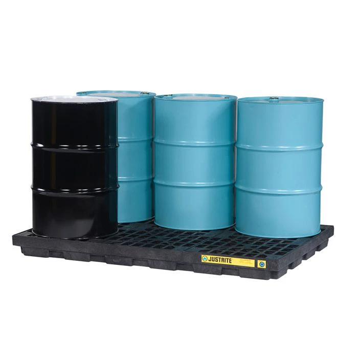 6 Drum Accumulation Center - 73 Gallon Spill Capacity, EcoPolyBlend™, No Drain, Black - 28659