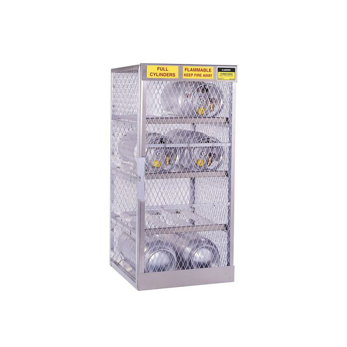 8 Horizontal 20 to 33 Lb. LPG Cylinder Capacity, Gas Cylinder Cabinet Locker, Aluminum - 23003