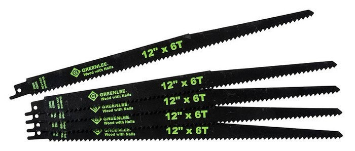 GREENLEE 12" x 6T Reciprocating Saw Blade (Pack of 5)