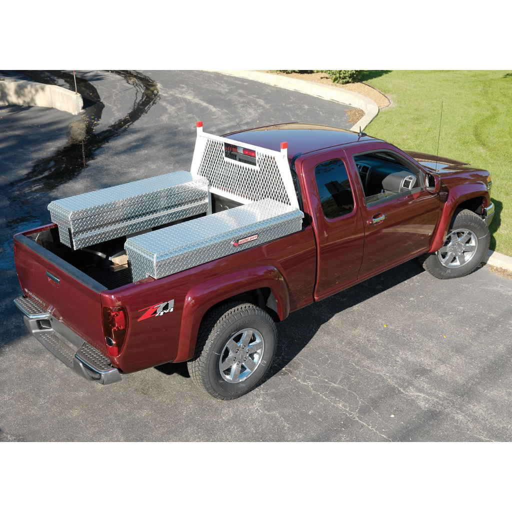 Full Size Diamond Punched Cab Protector Screen - Steel, White Finish