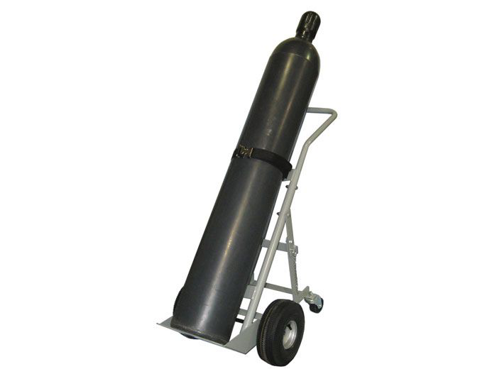 Single Cylinder Hand Truck, 10.5" Pneumatic Wheels, Rear Casters - 35006