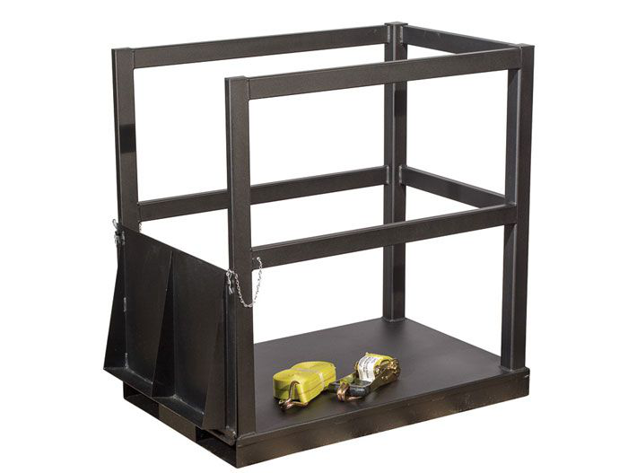 End Loaded Gas Cylinder Pallet, 6 Cylinder Capacity, with Ramp, Steel - 35212
