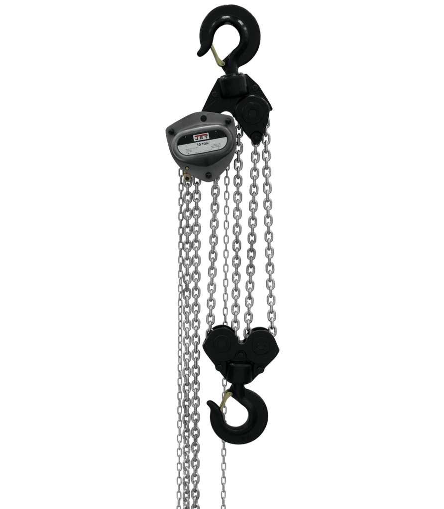 L-100-1000WO-20, 10-Ton Hand Chain Hoist With 20' Lift & Overload Protection