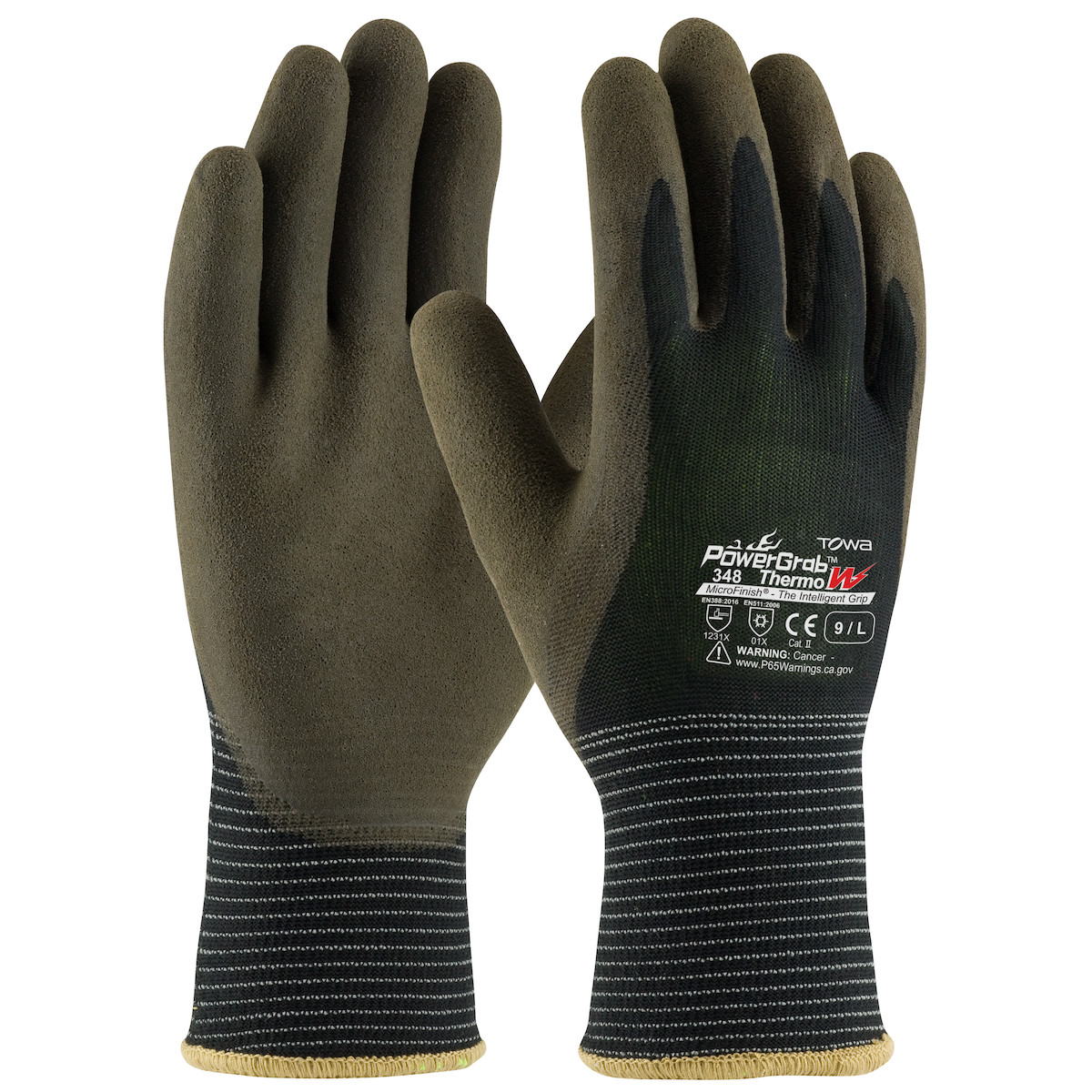 PowerGrab™ Thermo W 41-1430  Protection From Cold, Size L, Black, ANSI A2
