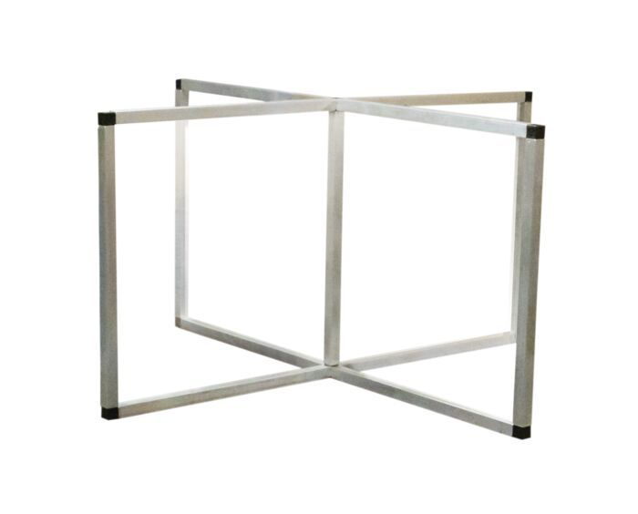 4' x 4' Round Table Top Workspace Cough and Sneeze Guard, PVC in Aluminum Frame - 15612