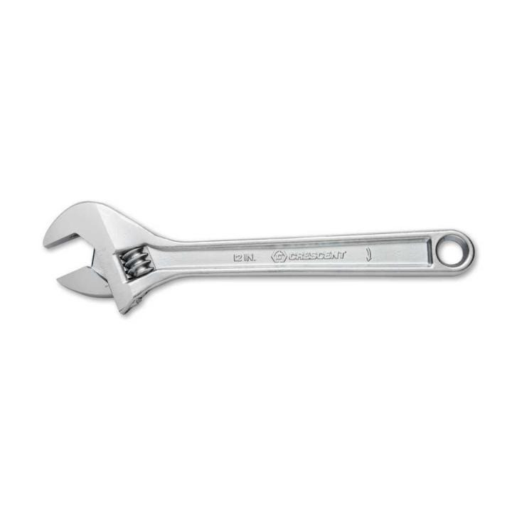 12" Chrome Finish Adjustable Wrench  (P/N AC212VS)