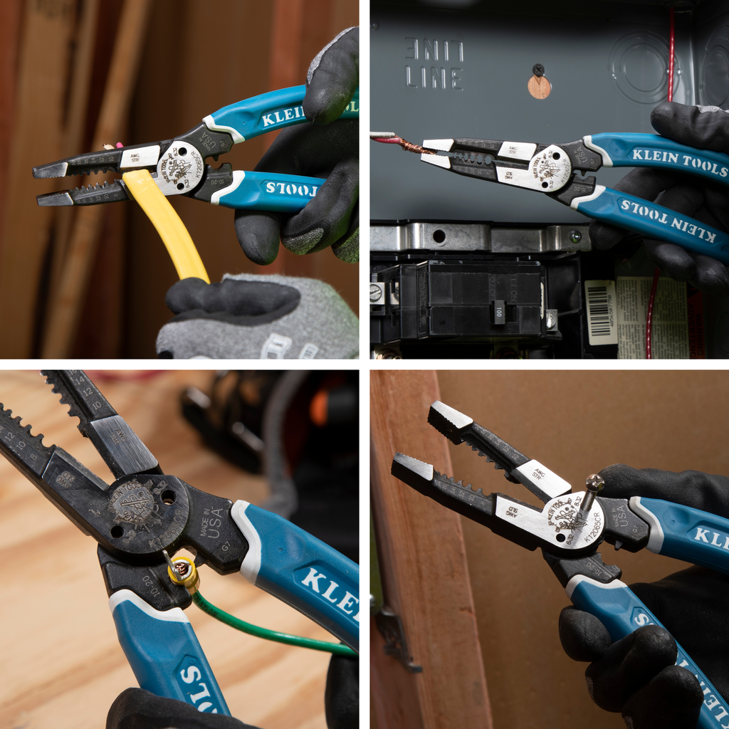 Klein-Kurve® Heavy-Duty Wire Stripper / Cutter / Crimper Multi Tool, 8-20 AWG