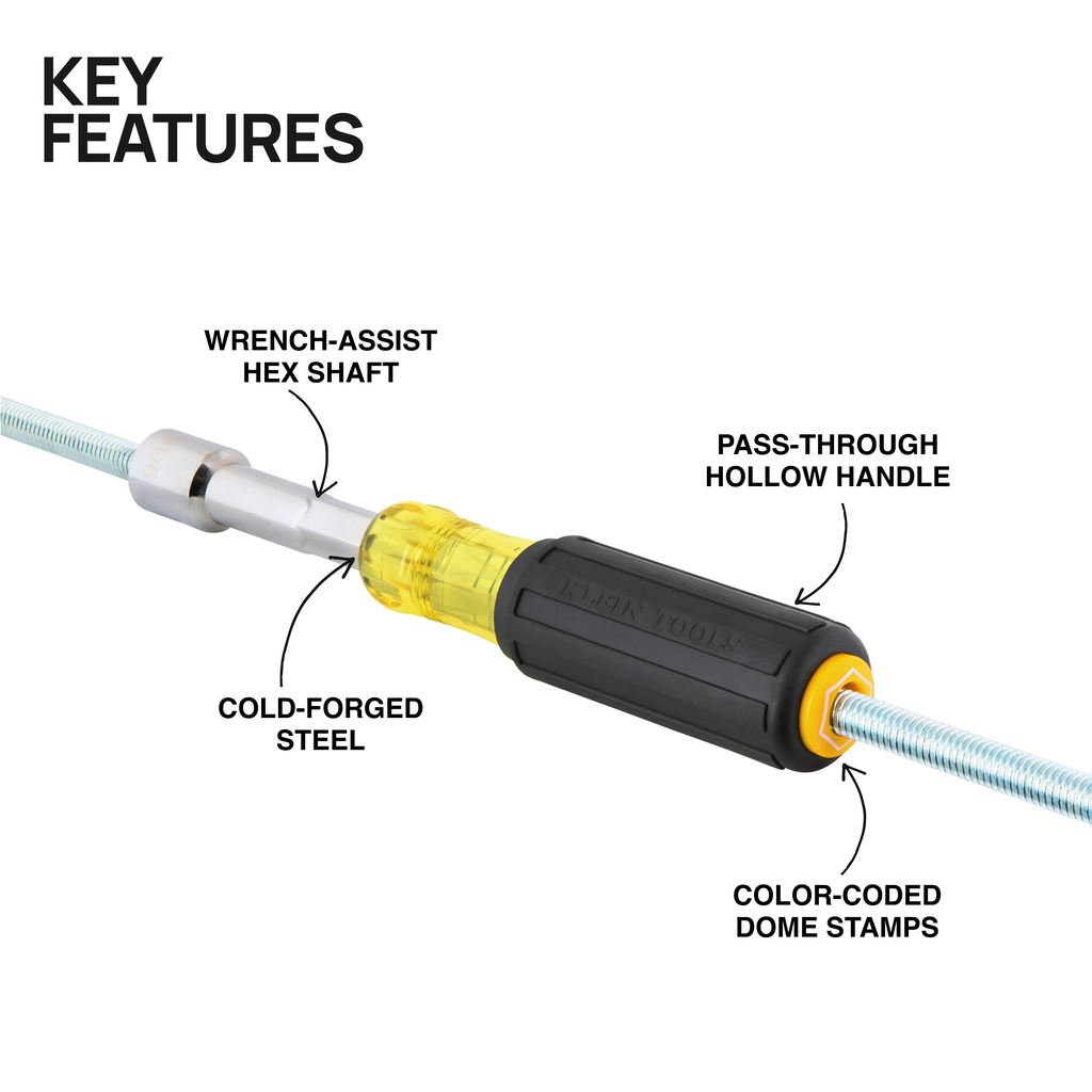 Color-Coded Hollow-Shaft Heavy-Duty Nut Driver, 5/16-Inch