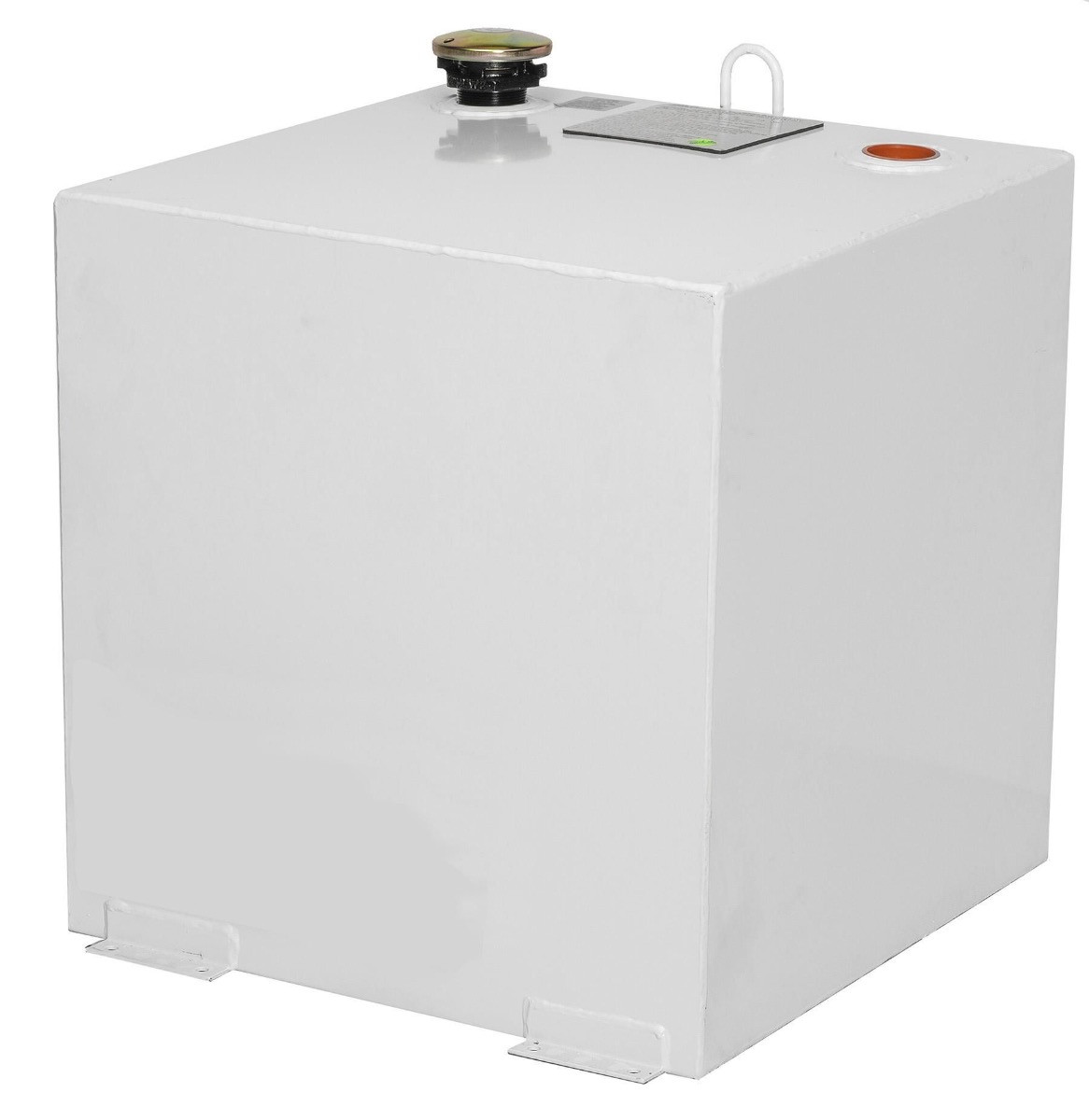 JOBOX 50 Gallon White Square Steel Liquid Transfer Tank for Trucks