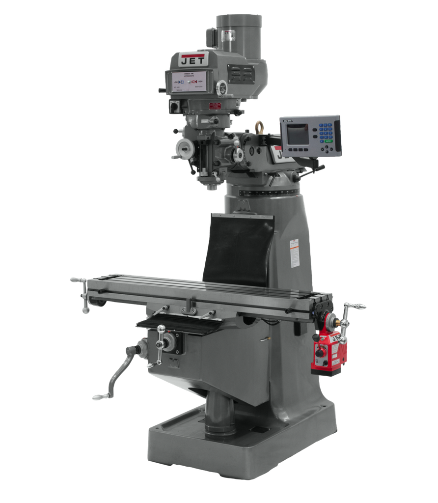 JTM-4VS Mill With 3-Axis ACU-RITE 203 DRO (Knee) With X-Axis Powerfeed