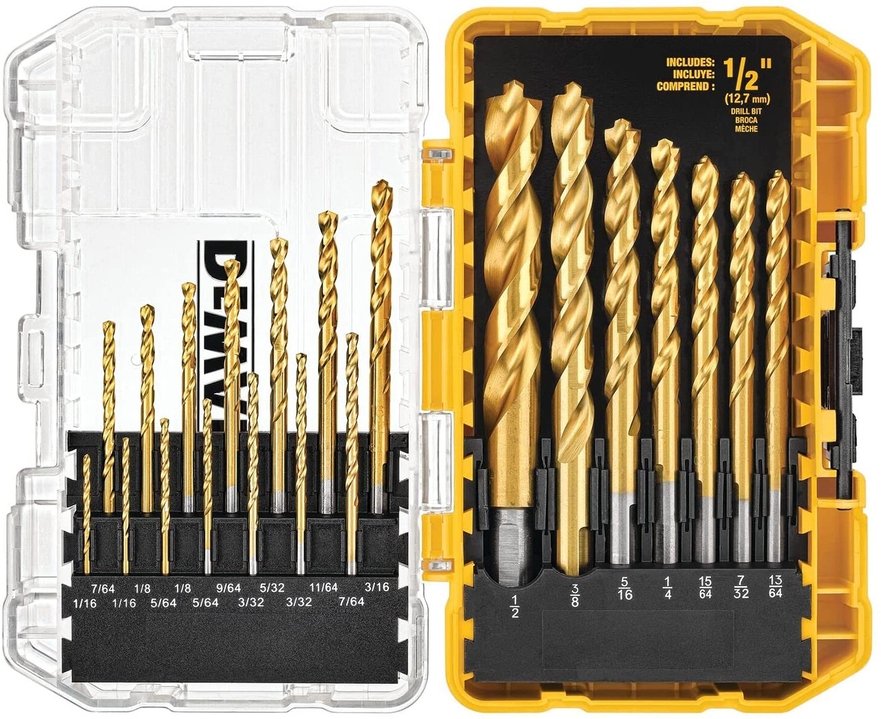 DEWALT 21 Pc. Pilot Point Titanium Nitride Coating Drill Bit Set