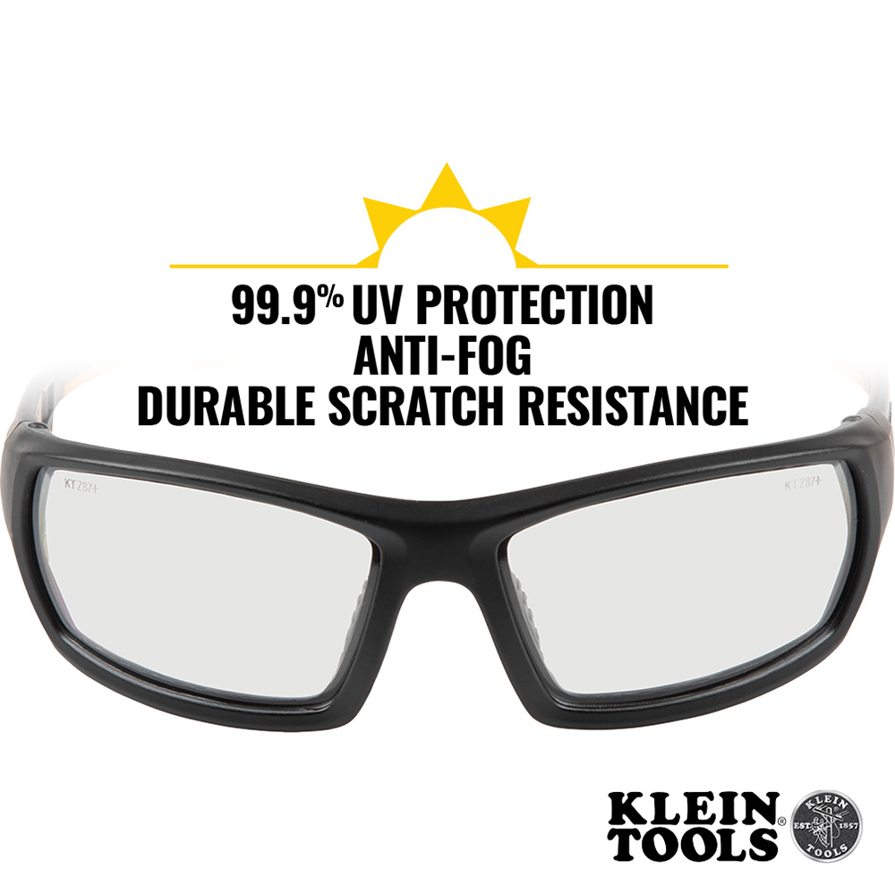 Klein Professional Safety Glasses, Full Frame, Clear Lens