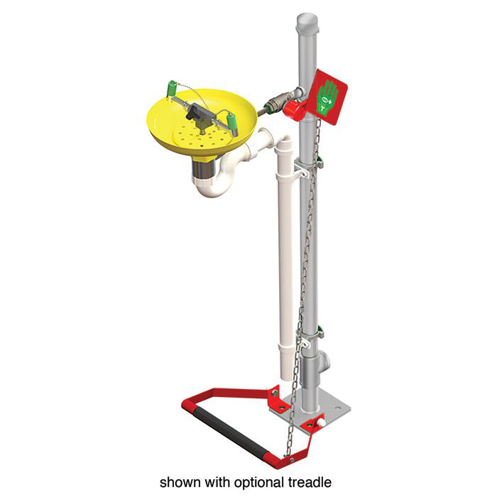 Pedestal Mount, Open ABS Bowl, Hughes Eye/Face Wash, Stainless Steel Pipe - 75GSP