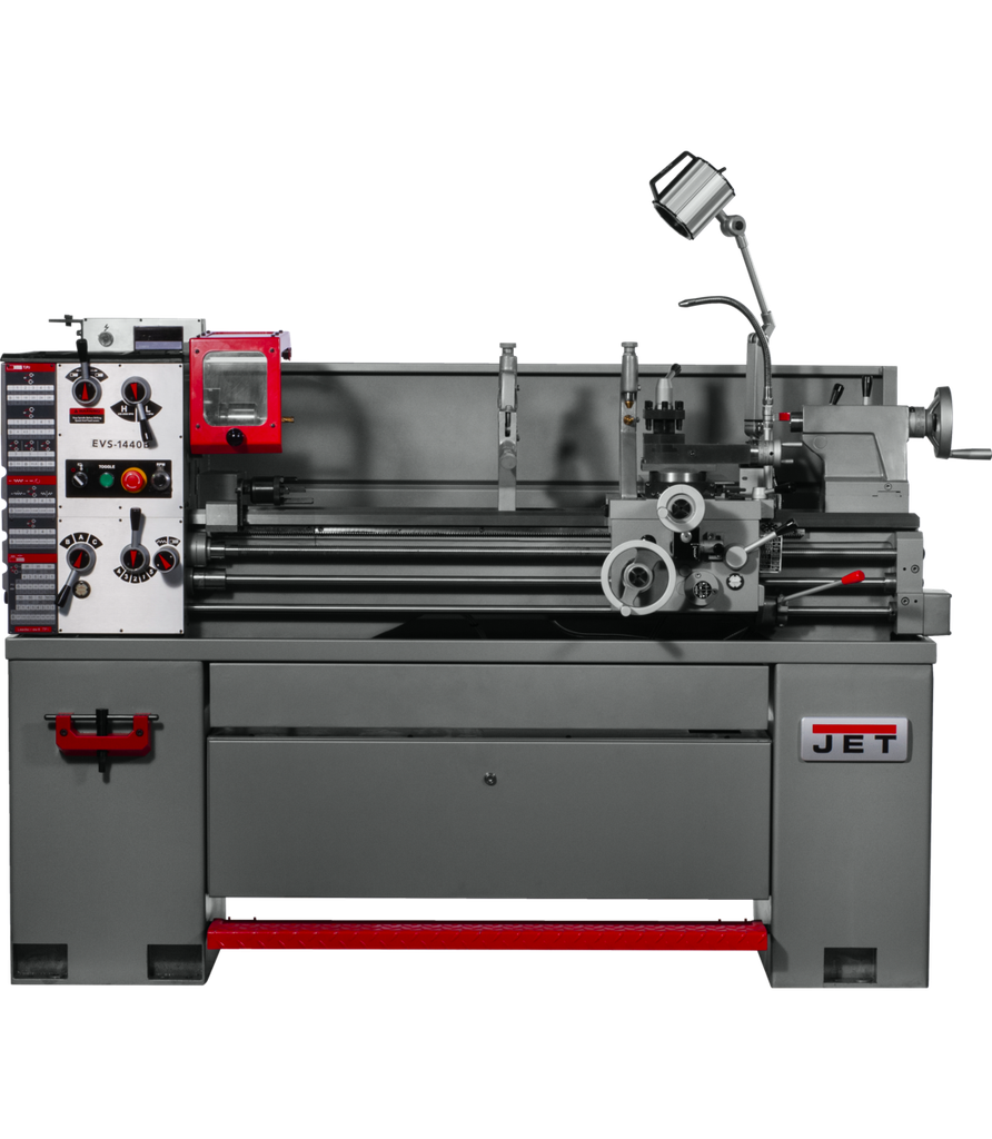 EVS-1440 Electronic Variable Speed lathe with Newall DP700 DRO and Taper Attachment, 3HP