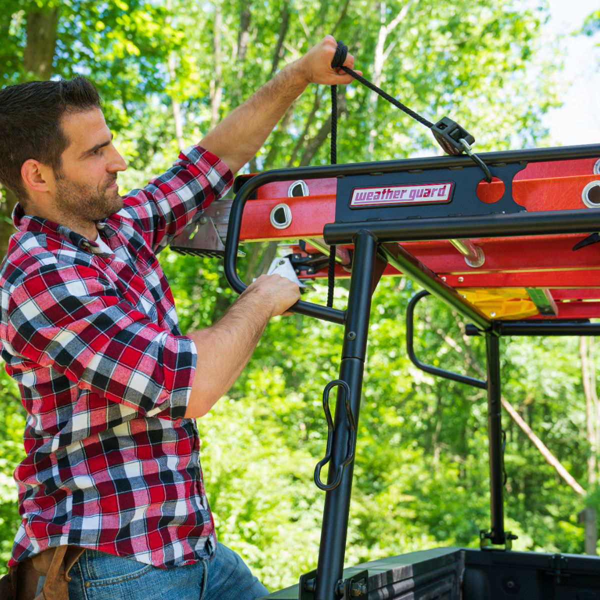 Weather Guard Compact Steel Truck Rack - 1,000 lbs, Matte Black Finish