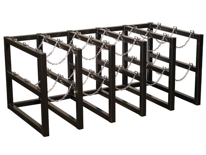 5 Wide by 3 Deep, Gas Cylinder Storage Rack, 15 Cylinder Capacity, Steel - 35178