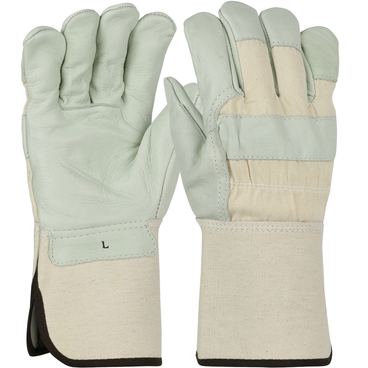 PIP® 8000  Leather Palm Gloves, Size L, Natural