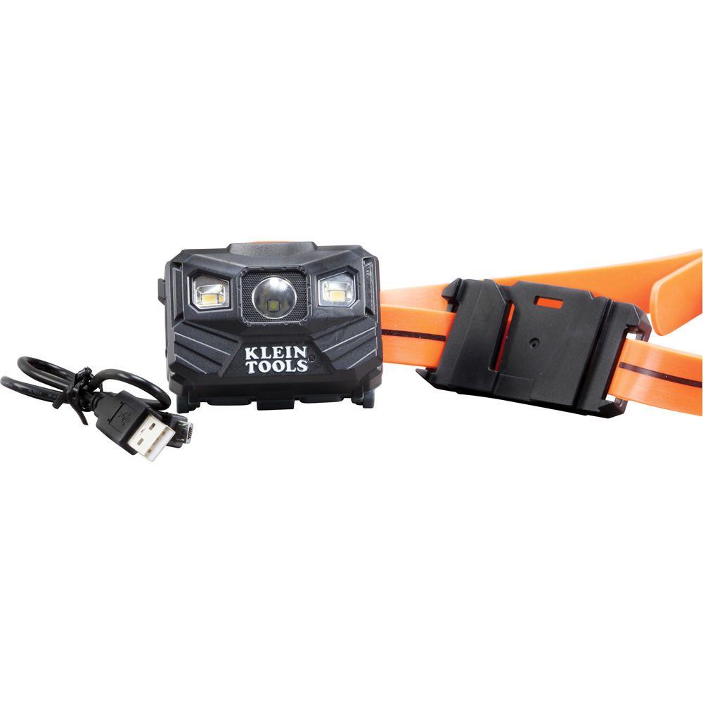 Rechargeable Headlamp with Silicone Strap, 400 Lumens, All-Day Runtime