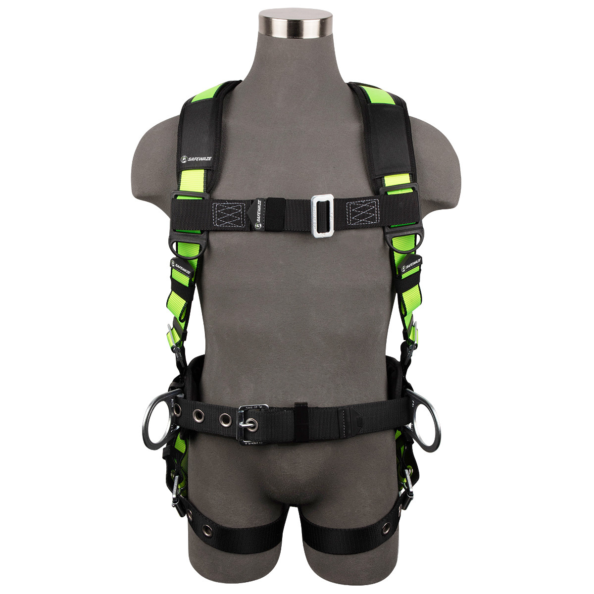 SafeWaze PRO Construction Harness: 3D, Dorsal Link, MB Chest, TB Legs, Fixed Waist Pad  (3X)