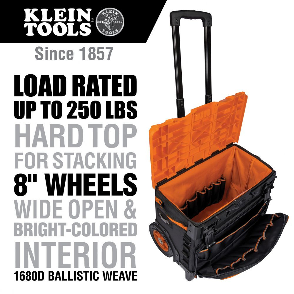 Klein Tradesman Pro™ Tool Master Rolling Tool Bag, 19 Pockets, 22-Inch