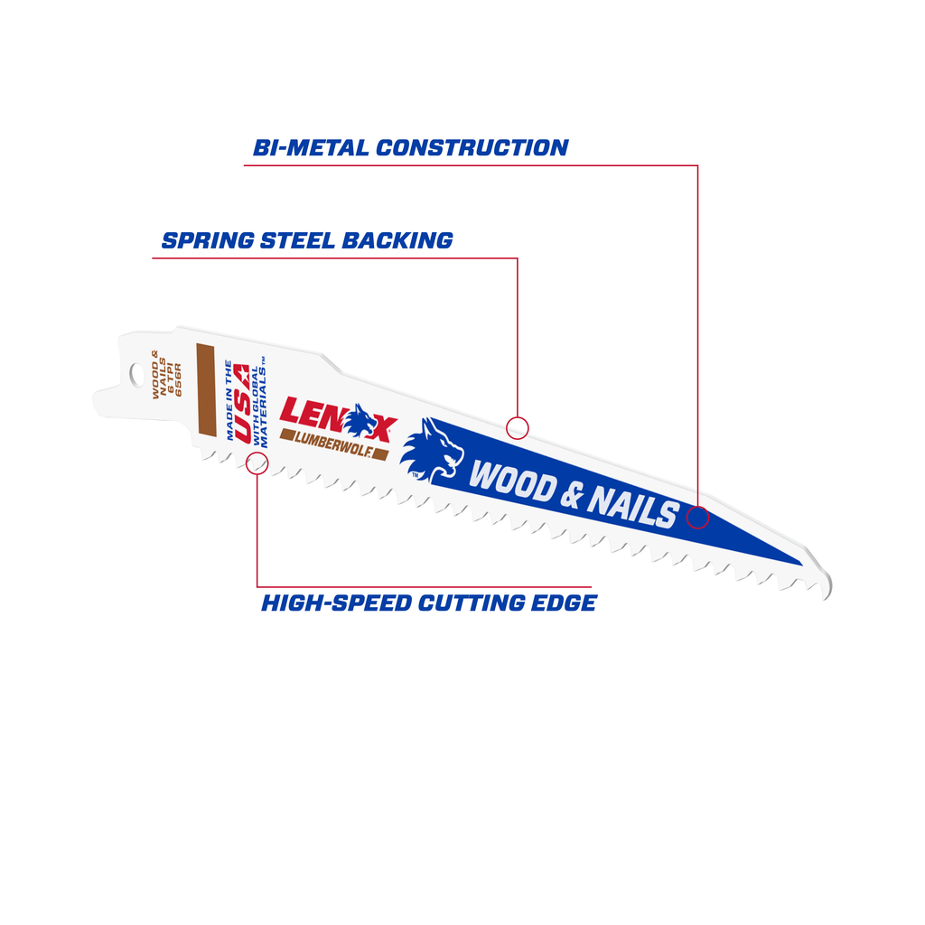 LENOX Lenox Wood Bi-Metal Reciprocating Saw Blades