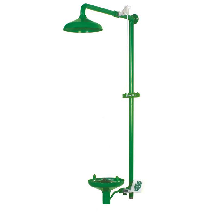 Wall Mount, Open ABS Bowl, Laboratory Hughes Combination Shower, Stainless Steel Pipe - L33GS34G