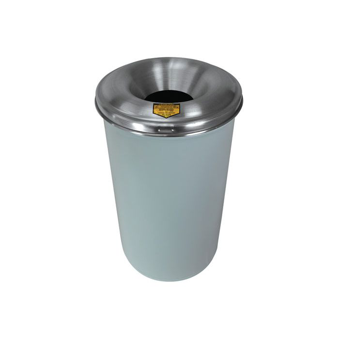 12 Gallon, Cease-Fire® Waste Receptacle, Safety Drum Can With Aluminum Head, White - 26612W