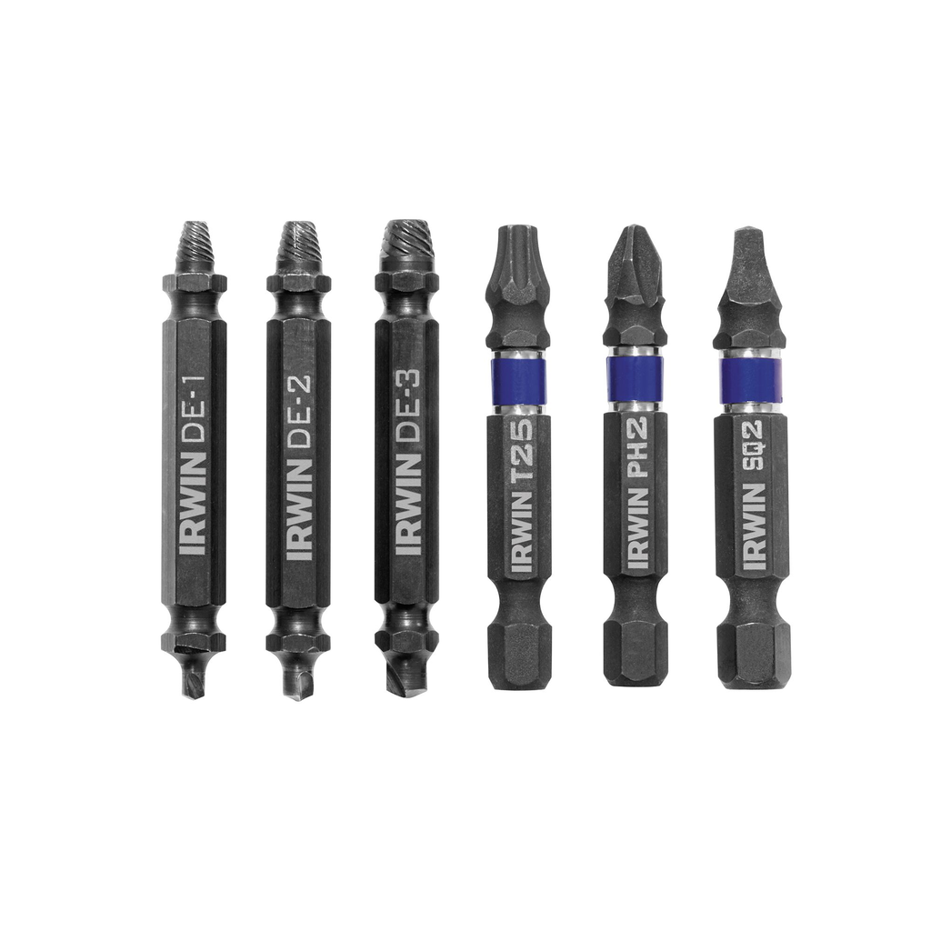 IRWIN IMPACT SCREW EXTRACTOR 6PC SET INCL FD