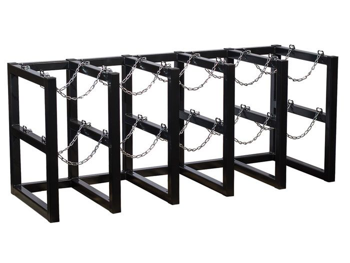 5 Wide by 2 Deep, Gas Cylinder Storage Rack, 10 Cylinder Capacity, Steel - 35172