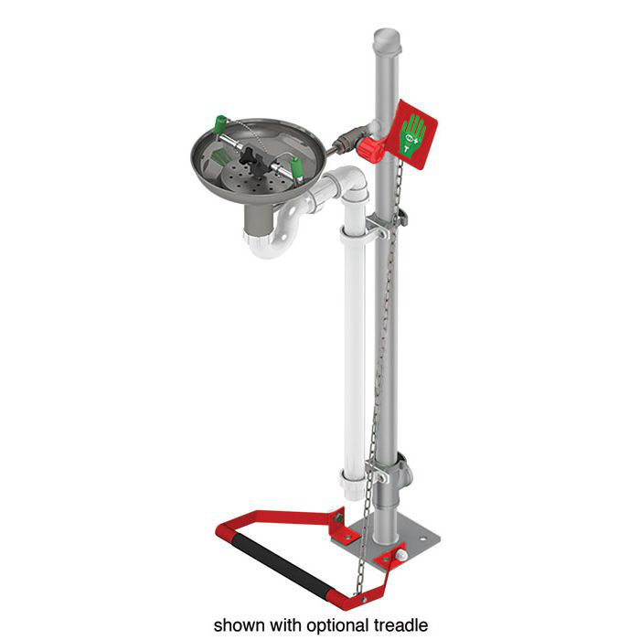 Pedestal Mount, Open Stainless Steel Bowl, Hughes Eye/Face Wash, Stainless Steel Pipe - 85GSP