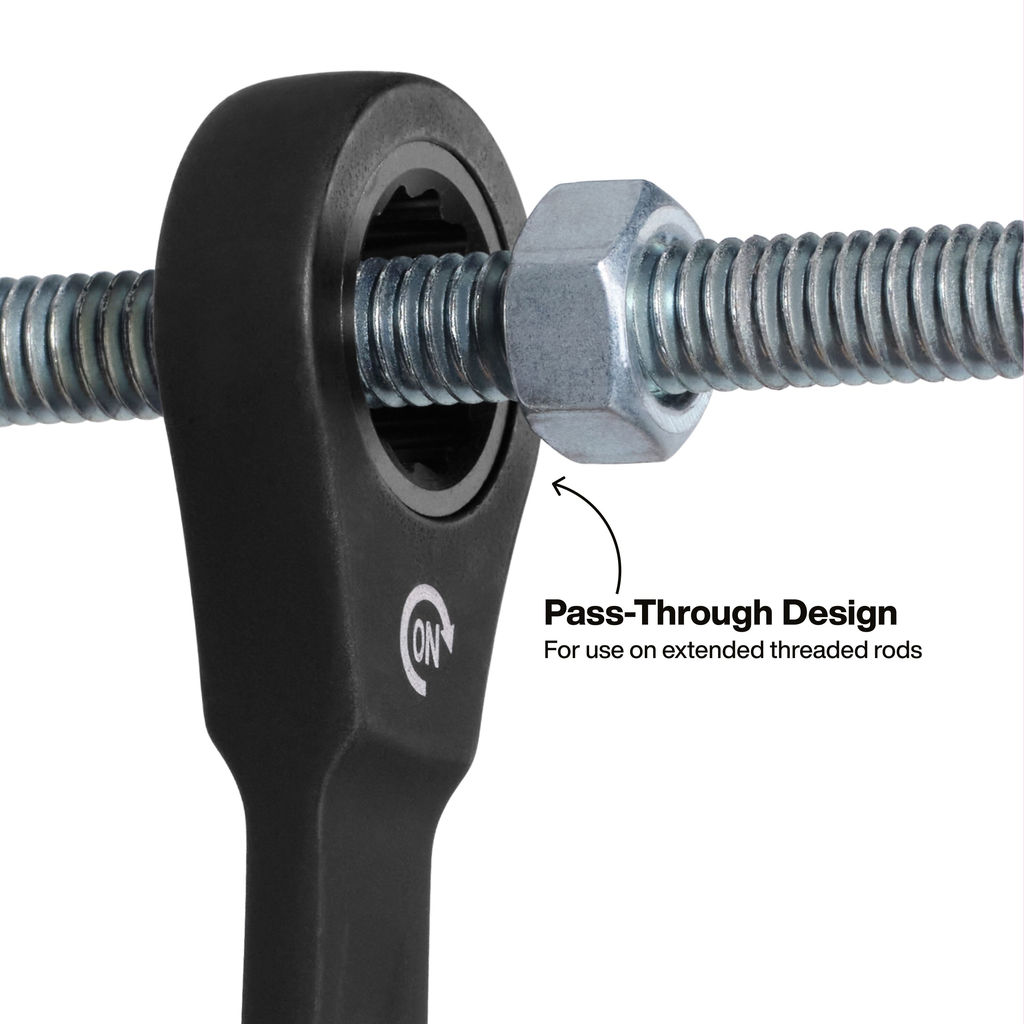 90-Tooth Ratcheting Combo Wrench Set, Metric, 8-Piece