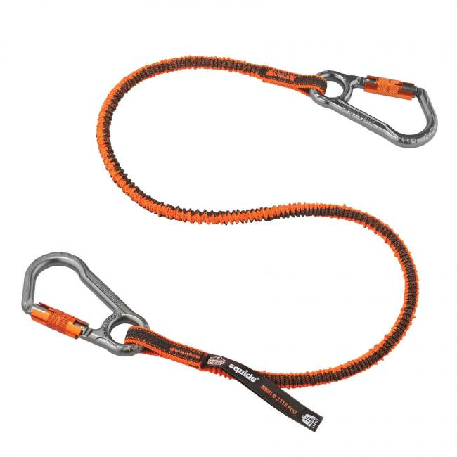 Ergodyne squids Tool Lanyard Dual Locking Carabiner - 15lbs Orange Standard